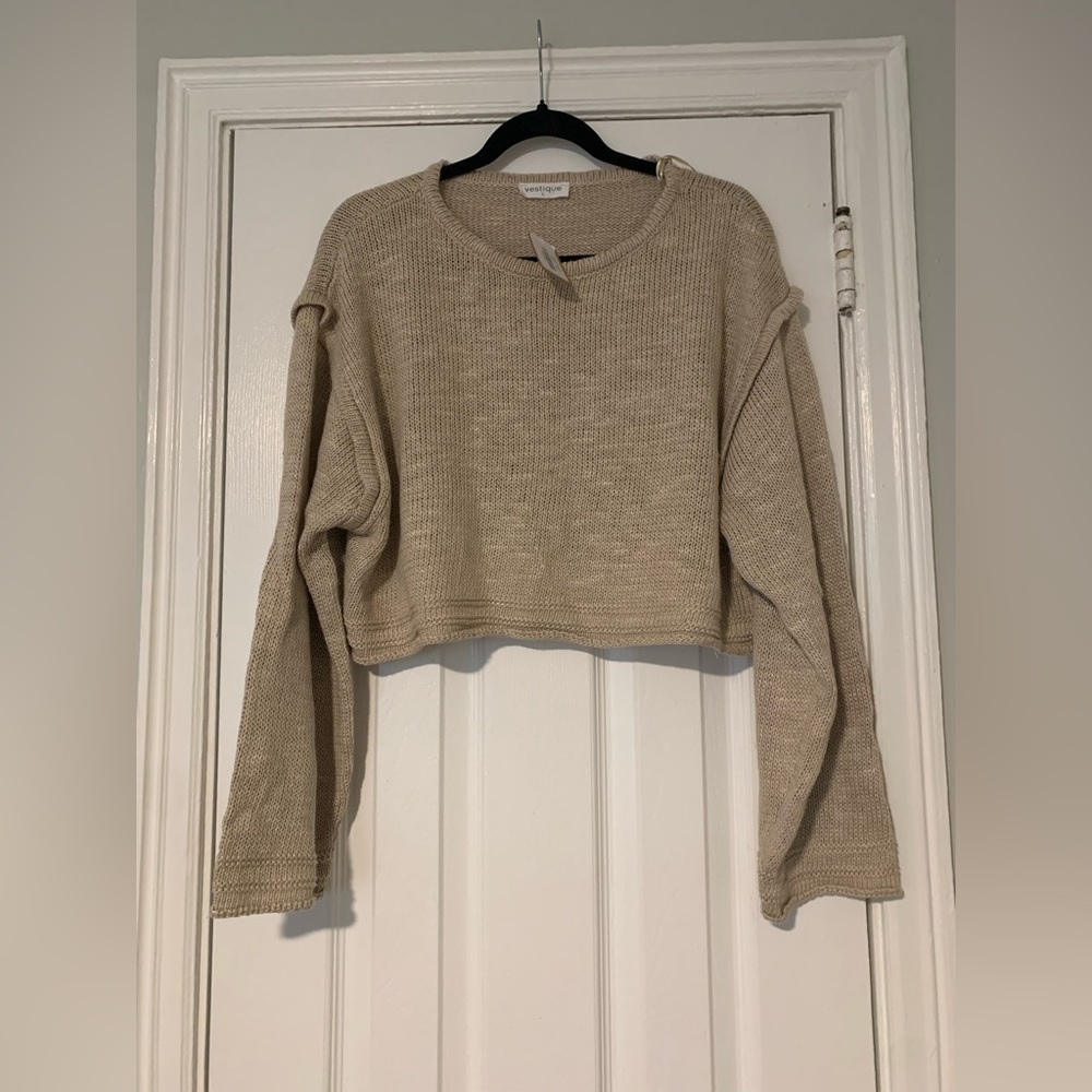 NWT Beige Cropped Sweater